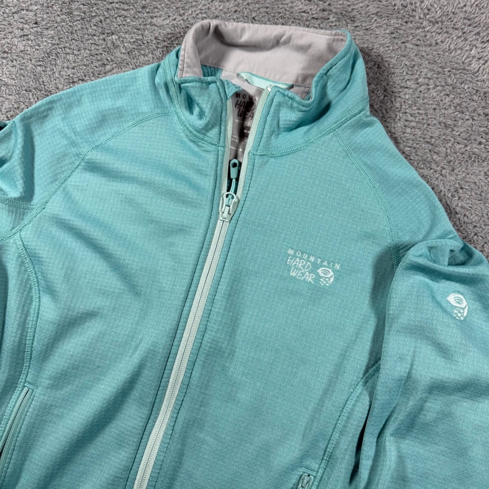 Mountain Hardwear Jacket Womens Medium Teal Polartec Fleece Full Zip Base Layer